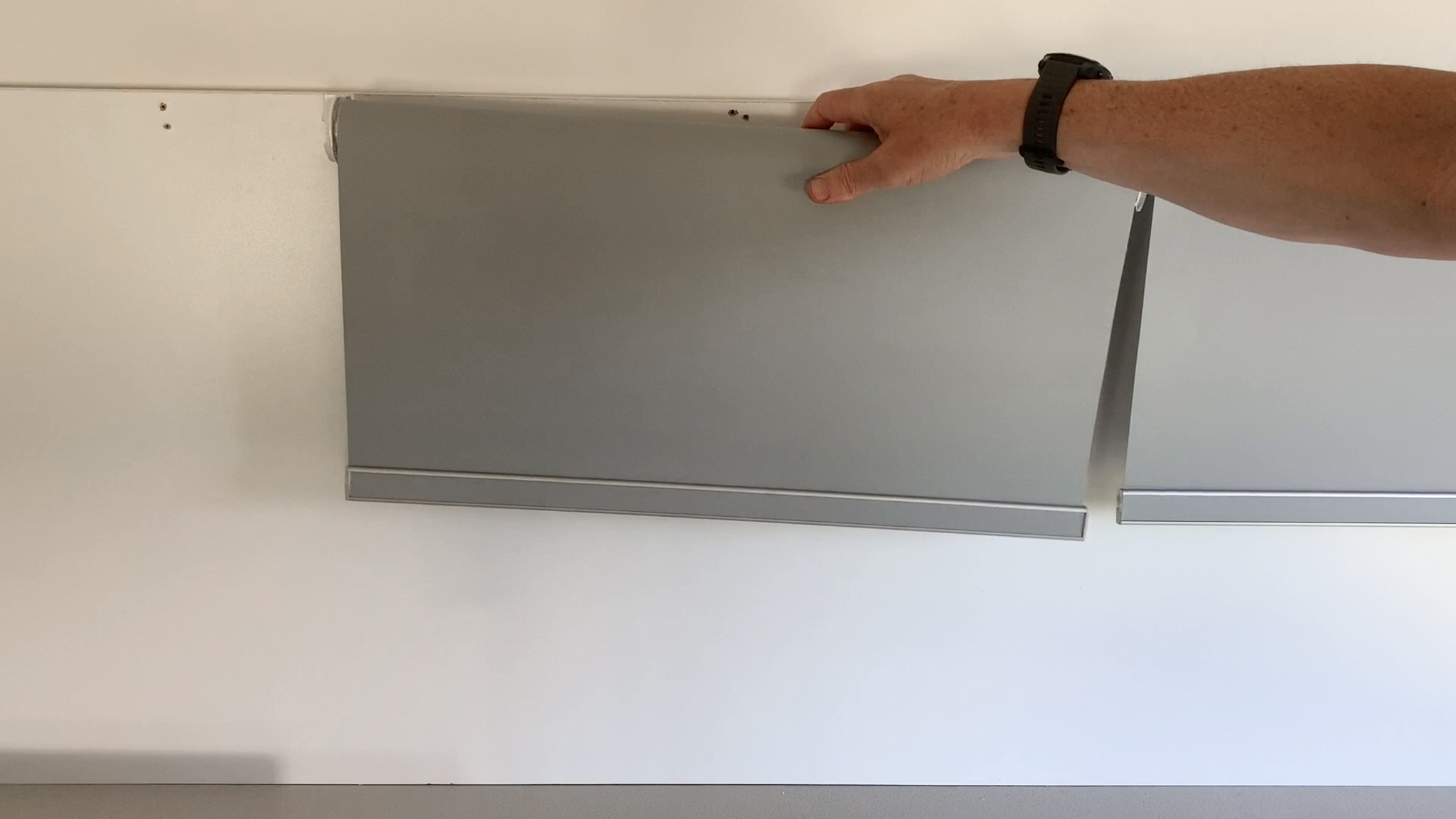 three linked roller blinds